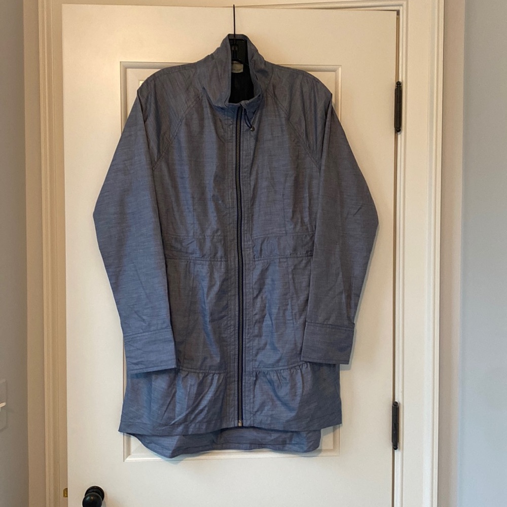 Athleta City Chick Windbreaker, Heathered Blue, Size M, NWOT